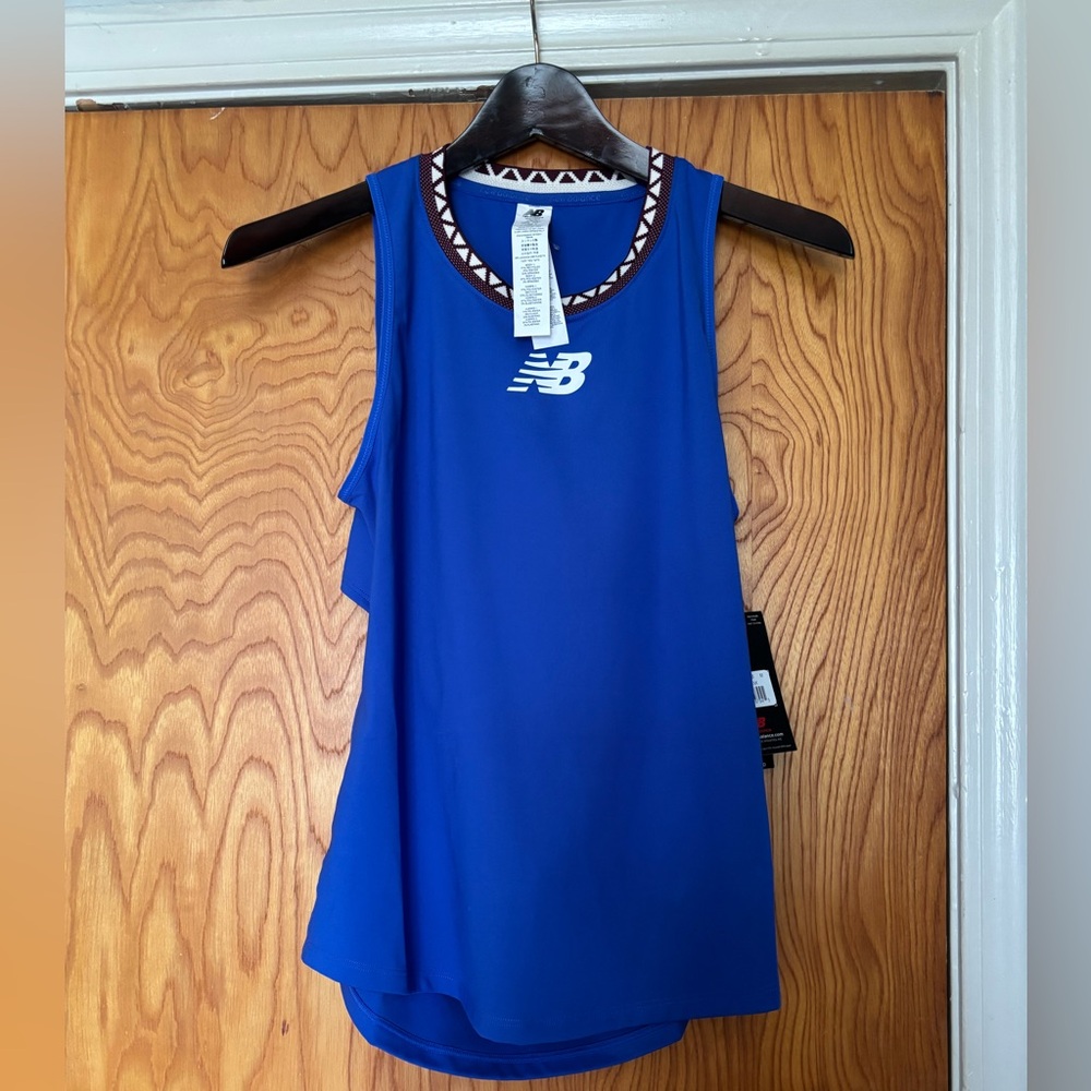 New Balance Royal Blue Tank with Patterned Trim